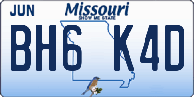 MO license plate BH6K4D