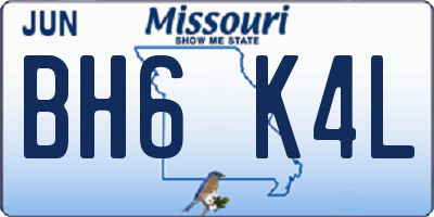MO license plate BH6K4L