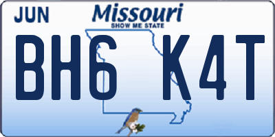 MO license plate BH6K4T