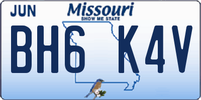 MO license plate BH6K4V