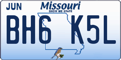 MO license plate BH6K5L