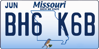 MO license plate BH6K6B