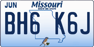 MO license plate BH6K6J