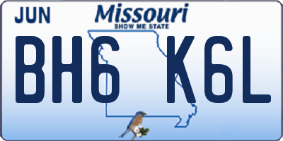 MO license plate BH6K6L