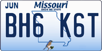 MO license plate BH6K6T
