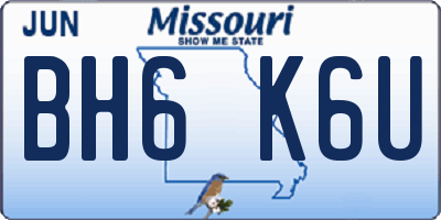 MO license plate BH6K6U