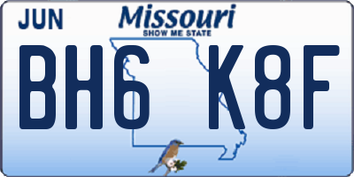 MO license plate BH6K8F