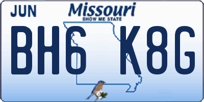 MO license plate BH6K8G