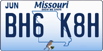 MO license plate BH6K8H