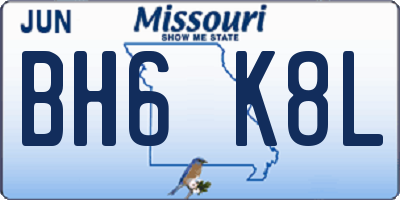 MO license plate BH6K8L