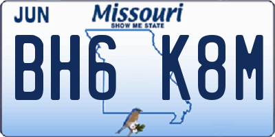 MO license plate BH6K8M