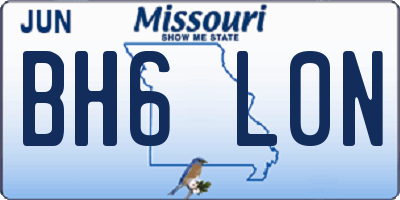 MO license plate BH6L0N