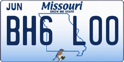 MO license plate BH6L0O