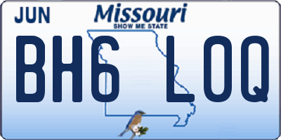 MO license plate BH6L0Q