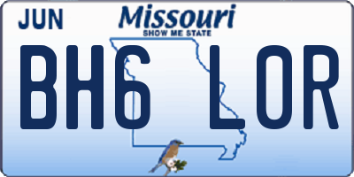 MO license plate BH6L0R