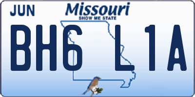 MO license plate BH6L1A