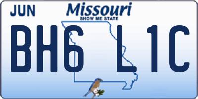 MO license plate BH6L1C
