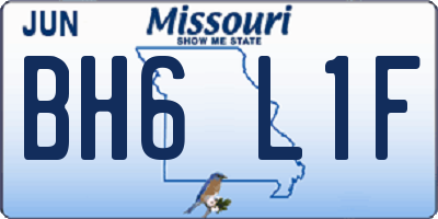 MO license plate BH6L1F