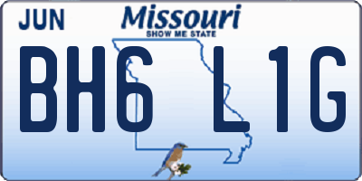 MO license plate BH6L1G