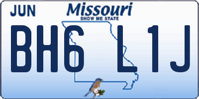 MO license plate BH6L1J