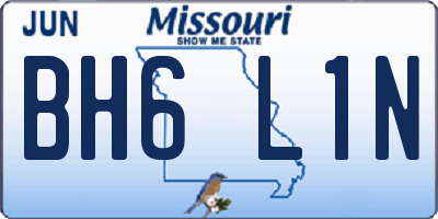 MO license plate BH6L1N