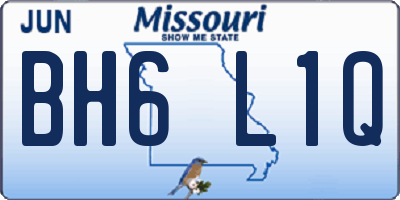 MO license plate BH6L1Q