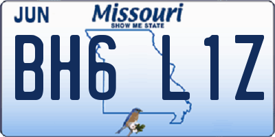 MO license plate BH6L1Z