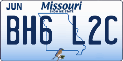 MO license plate BH6L2C