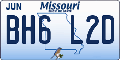 MO license plate BH6L2D