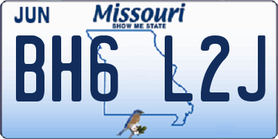 MO license plate BH6L2J