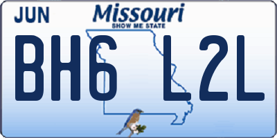 MO license plate BH6L2L