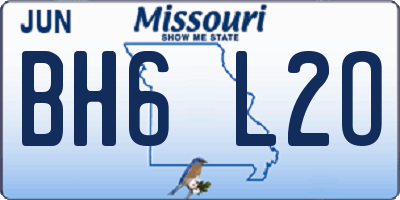 MO license plate BH6L2O