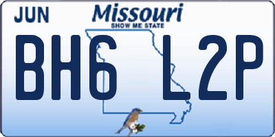 MO license plate BH6L2P