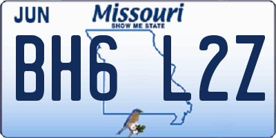 MO license plate BH6L2Z