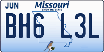 MO license plate BH6L3L