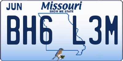 MO license plate BH6L3M