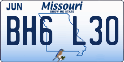 MO license plate BH6L3O