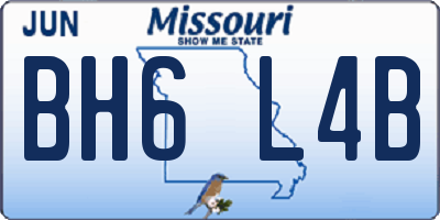 MO license plate BH6L4B