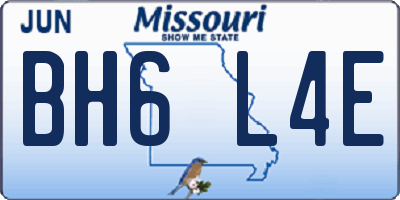 MO license plate BH6L4E