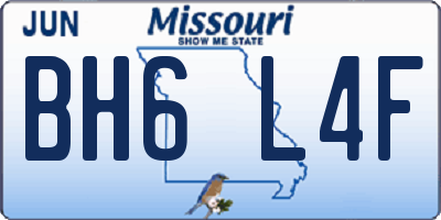 MO license plate BH6L4F