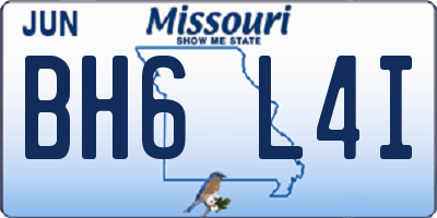 MO license plate BH6L4I