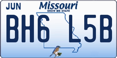 MO license plate BH6L5B