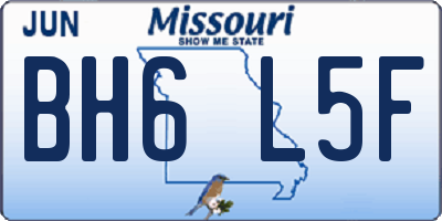 MO license plate BH6L5F