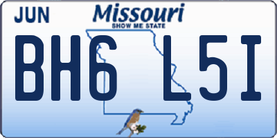 MO license plate BH6L5I