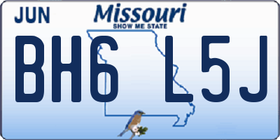 MO license plate BH6L5J