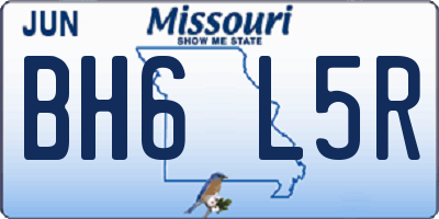 MO license plate BH6L5R
