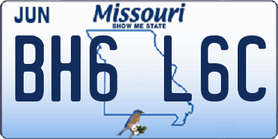 MO license plate BH6L6C