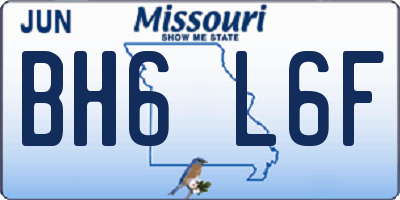 MO license plate BH6L6F