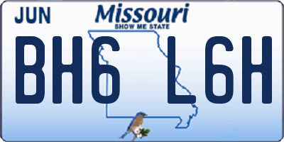 MO license plate BH6L6H