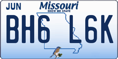 MO license plate BH6L6K